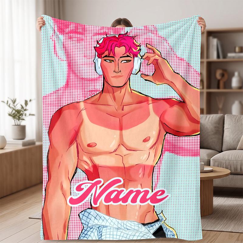 abby (5) Custom Name Flannel Blanket Soft Cozy Blanket for Sofa Bed Couch Travel Home Decor Gift