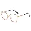 Retro Cat Eye Blue Light Blocking Glasses for Women with Photochromic Lenses & Spring Metal Legs