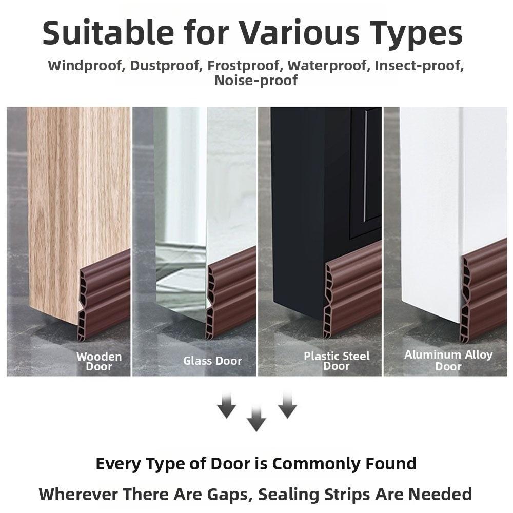 1M Door Bottom Sealing Strip Flexible Dustproof Under Door Draft Stopper Sealing Strip Sound Insulation Weatherstrip Draft Guard