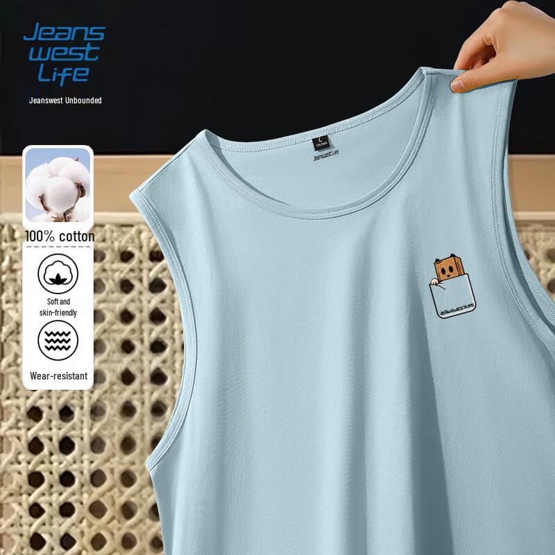 JEANSWEST LIFE Мужская дышащая хлопковая майка без рукавов 5XL