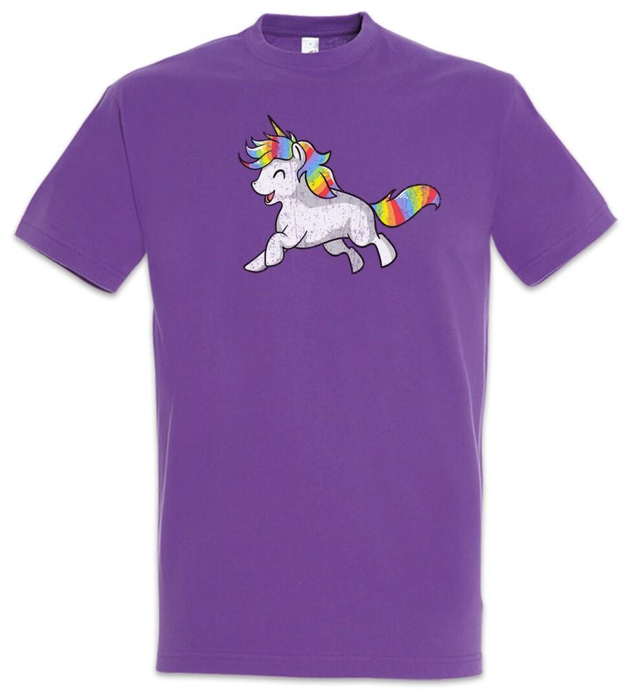 Happy Unicorn T-Shirt Toon Cartoon Comic Look Dance Music Rainbow Princess