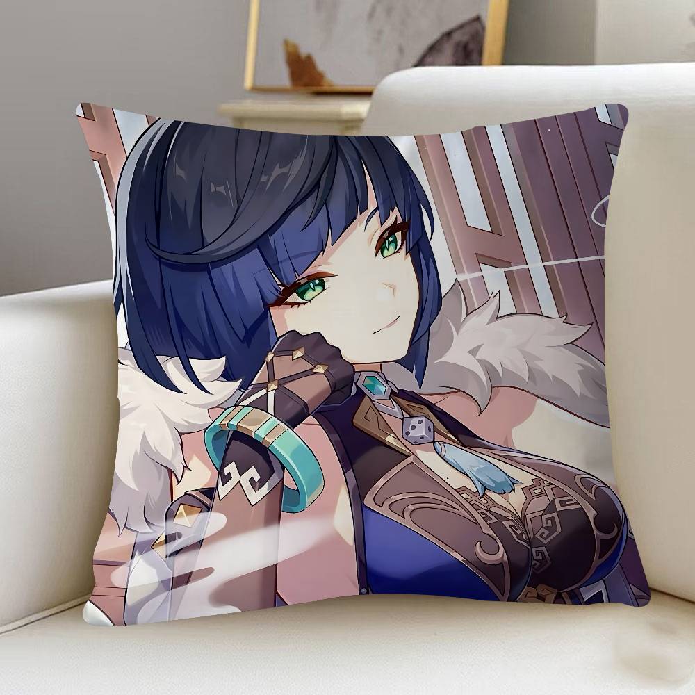 Yelan Anime Pillow Cover Design Cushion Cover Decor Holiday Decorati