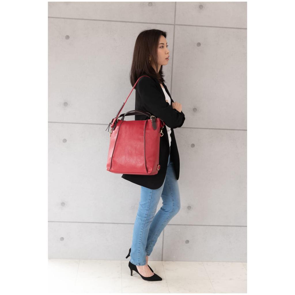 QUAY Imai Bag Synthetic Leather Backpack, 3-Way, 2-Way, Women's, Mother's Day, Commuter Backpack, Fits A4, B5, Synthetic Leather, Perfect for