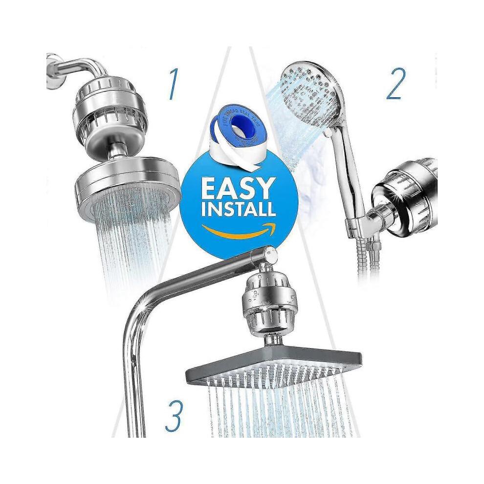15 Stage Shower Filter Shower Water Filter Universal Replaceable Shower Head Water Purifier Hard Water Filter less