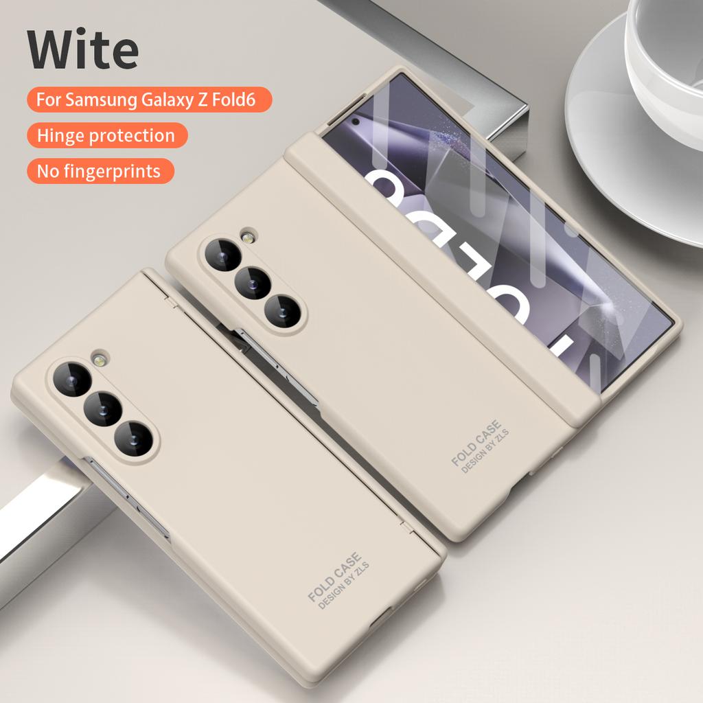 Pen Container Matte Hard Back Hinge Protective Film Cover for Samsung Galaxy Z Fold 6 5 4 3 Case Protection Shockproof Ultra Thin