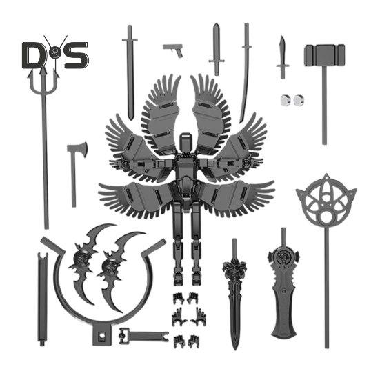 

Магнитный робот, самособирающаяся фигурка со сменными аксессуарами, многошарнирная подвижная фигурка, игрушка-манекен в подарок для детей чёрный