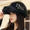 Ladies Hat Winter Hairy Imitation Mink Baseball Cap Ladies Foreign Style Winter Thick Thermal Cap