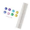 8PCS DIY Garden Beaded Stakes Stainless Steel Fairy Garden Stakes Wands with Crystal Stopper Top
