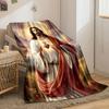 Sacred Heart Jesus Blanket  Printed Blanket for Living Room Bed Couch Lunch Break Soft Cozy Blanket for Friend's Festival Gift