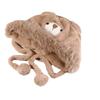 Cute Plush Gloves and Hats for Women  Autumn and Winter Ear Protecting Hats for Cycling To Keep Warm  Thickened Little Bear  Lei Feng Hat Trend