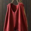 Women's Artistic Minimalist Asymmetric Knitted Vest Loose V-Neck Pullover Cardigan Top