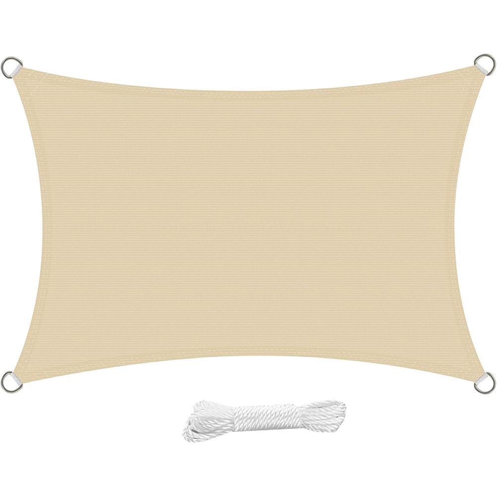Weather Resistant Shade Sail Awning 2.5*3cm Rectangle Canopy 185 GSM High-density Polyethylene Easy Installation