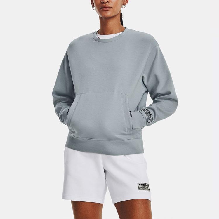 Under Armour Solid Knit Crew Neck Casual Sport Sweatshirt Men Sweatshirt Blue 1377172-465