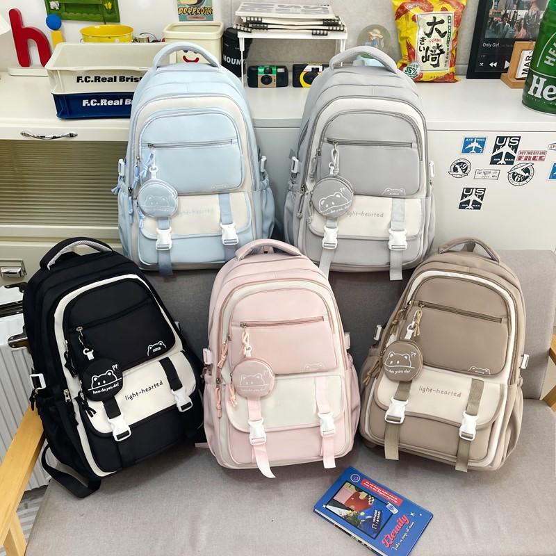 High-value schoolbag girl cute sweet large capacity leisure travel backpack simple middle and high school backpack