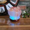Night Light Romantic Glare Free Interesting Color Salt Lamp Changing Natural with Wooden Base Crystal