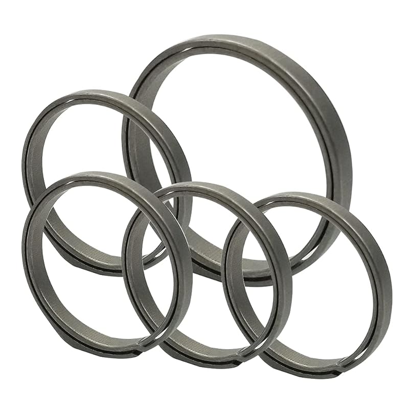 

[TITAN MANIA] titanium mania key ring gray 1 L size + 4 S size titanium key ring bike car men s Fashionable simple super lightweight sturdy Does not