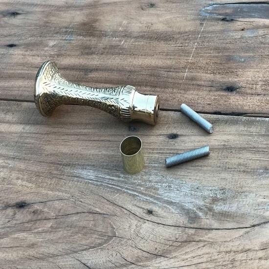 Antik Messing viktorianischer Griff aus Holz Vintage-Stil Spazierstock Stock Designer