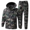Herren Outdoor Winddicht Wasserdicht Anzug Taktisches Winterset Multi-Taschen Softshell Kapuzenjacken Jagd Arbeitsanzug