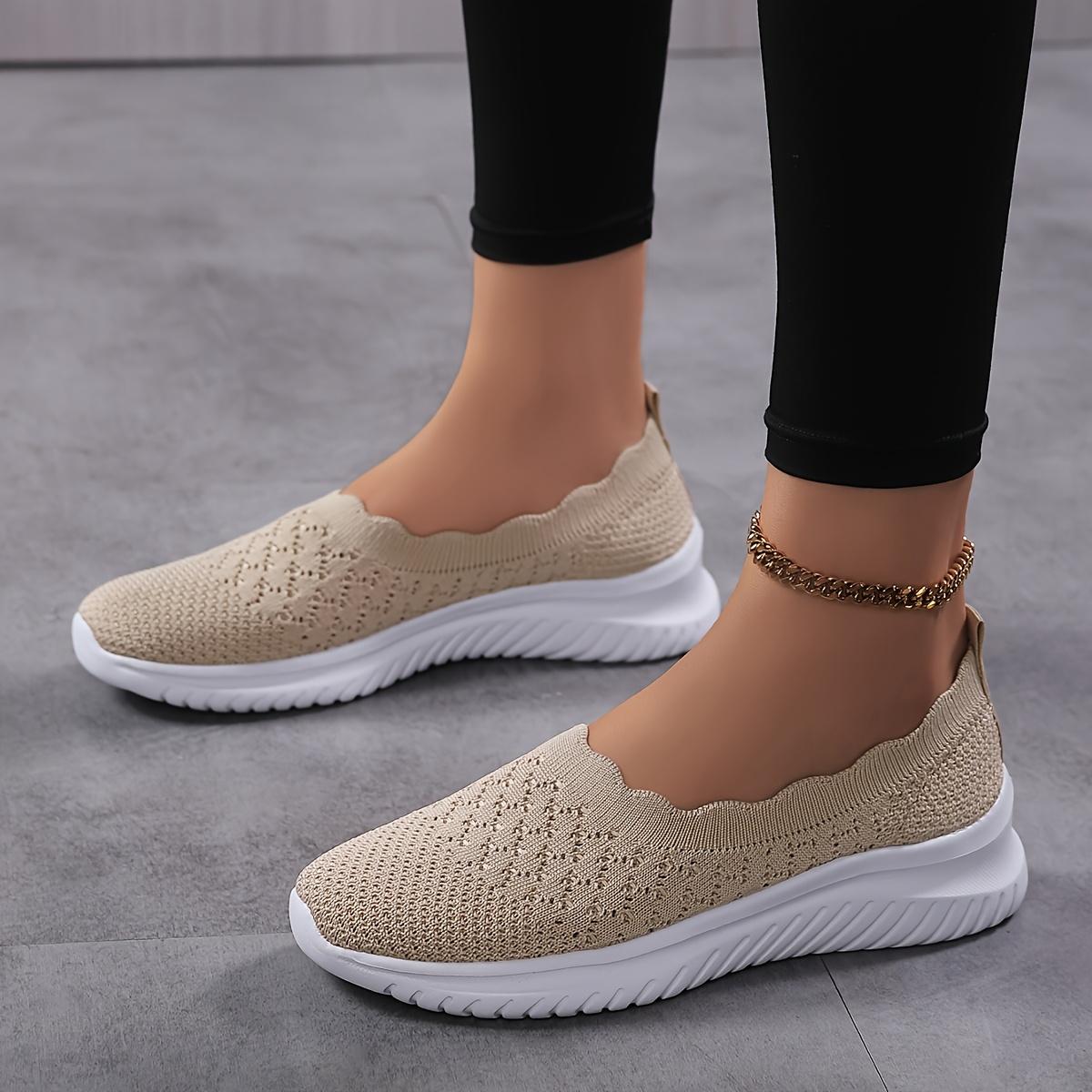 

Summer Breathable Mom Shoes for Mature Women Casual Flyknit Mesh Shoes with Soft Soles Lightweight Plus Size Women s Shoes 36