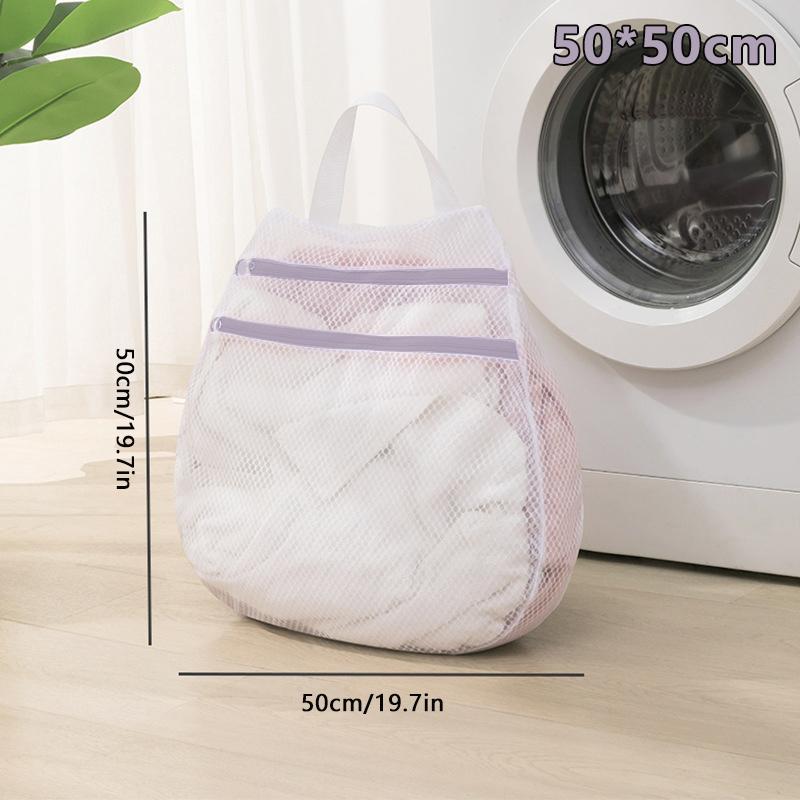 Mesh Laundry Bag Set,Double-Layer Zipper Coarse Mesh Sandwich Bra Bag,Can Hanging Bags Underwear Washing Machines Laundry Bag