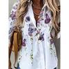New Spring Summer Women's Fashion Long Sleeve Print Top