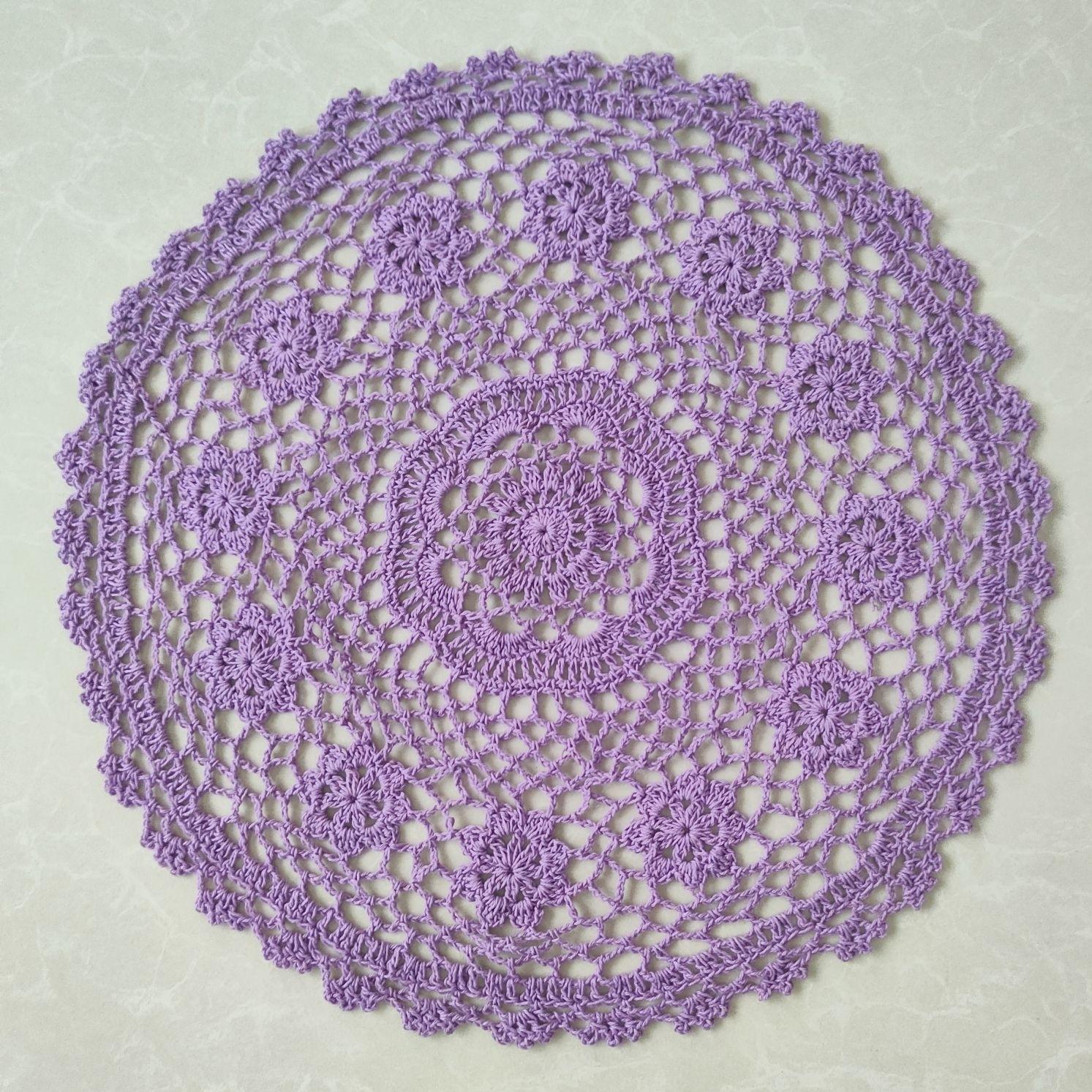 

Сільський стиль круглий ручної роботи в язаний гачком квітка бавовняна нитка килимок для столу пилонепроникний універсальний чохол рушник, килимок для чайного підноса, 35 см