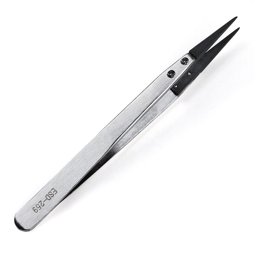 

1pcs Watch Hands Installation Work Tweezers Straight Elbow Handle Stainless Antistatic Plastic Tweezers ESD-259 ESD-259A ESD-7A