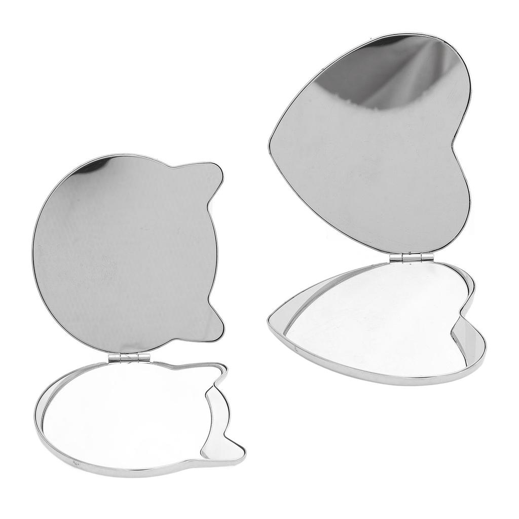 Compact Makeup Mirror Double Sided Stainless Steel Solid Color Drop Resistant Pocket Portable Makeup
