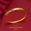 Exquisite CNC Diamond Pattern Women's Vietnamese Sand Gold Bangle: Elegant Copper Gold-Plated Jewelry Bracelet.