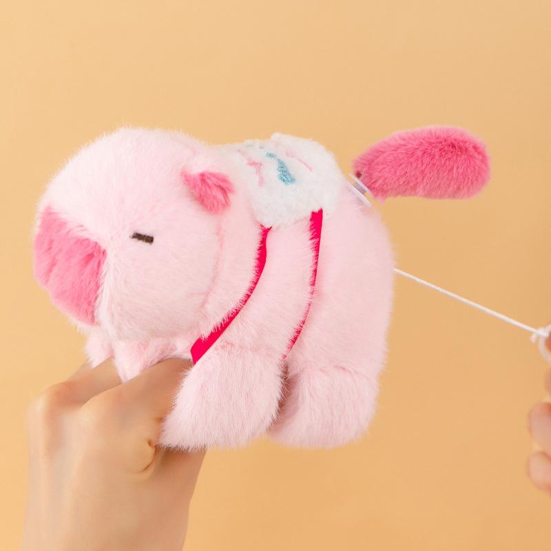 Capybara Clap Circle Toys Slap Snap Wrap Wristband Bracelet Stay Wire Rotate Tail Capybara Plush Doll Hand Ring Fun Circles Gift
