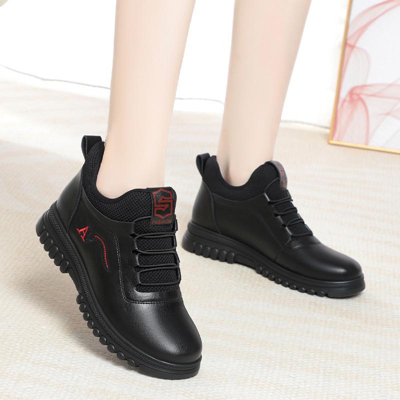Retro Running Soft Sole Anti-slip Cotton Shoes Women's Fall New Lightweight Casual Plush Velvet Low-top Sports Shoes