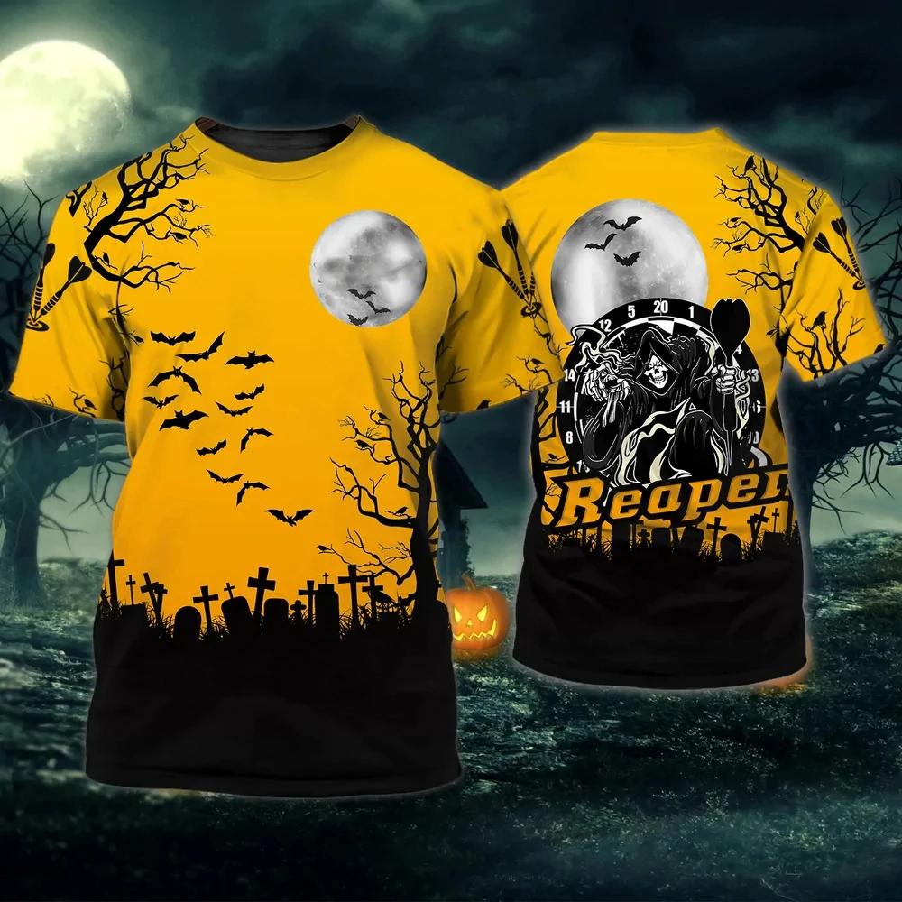 Letní pánské tričko 3D Bar Game Potisk šipky Trička Topy Neformální Trička s výstřihem do O Krátký rukáv Zábavné Outdoor Pánské oblečení