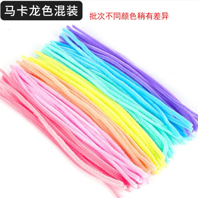 

Wholesale Macaron-Colored Twist Stick DIY Kits Faux Plush Strips Foldable Sticks Twist Stick Materials and Flowers