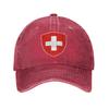 Wappen der Schweiz Flagge Denim Kappe Lässige Baseballkappen Verstellbarer Hut Sommer Unisex Baseballkappen