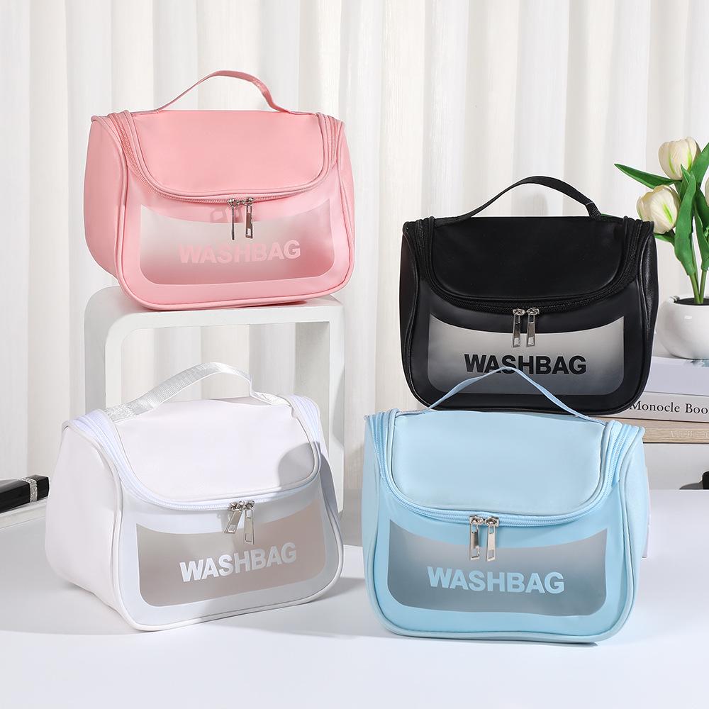 Transparent PVC Makeup Bag: Wet/Dry Separation, Large Capacity, PU Travel Cosmetic Organizer