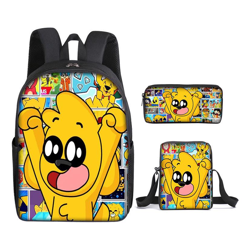 Mikecrack Student Schoolbag Three-Piece Set Cartoon Animation Backpack Satchel Pencil Case Three-piece set (backpack + satchel + pencil case)