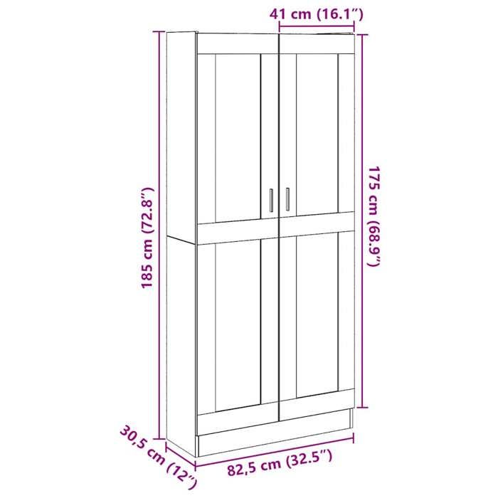VidaXL Highboard Old Wood 82.5x30.5x185 Cm Engineered Wood 3318720