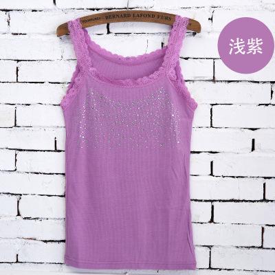 Koreanische Version von heißem Diamant-Westen Damen vielseitig Sommer Spitze Spitze gefädelt Baumwolle Gypsy Strass schmaler Primer I-förmiger Träger