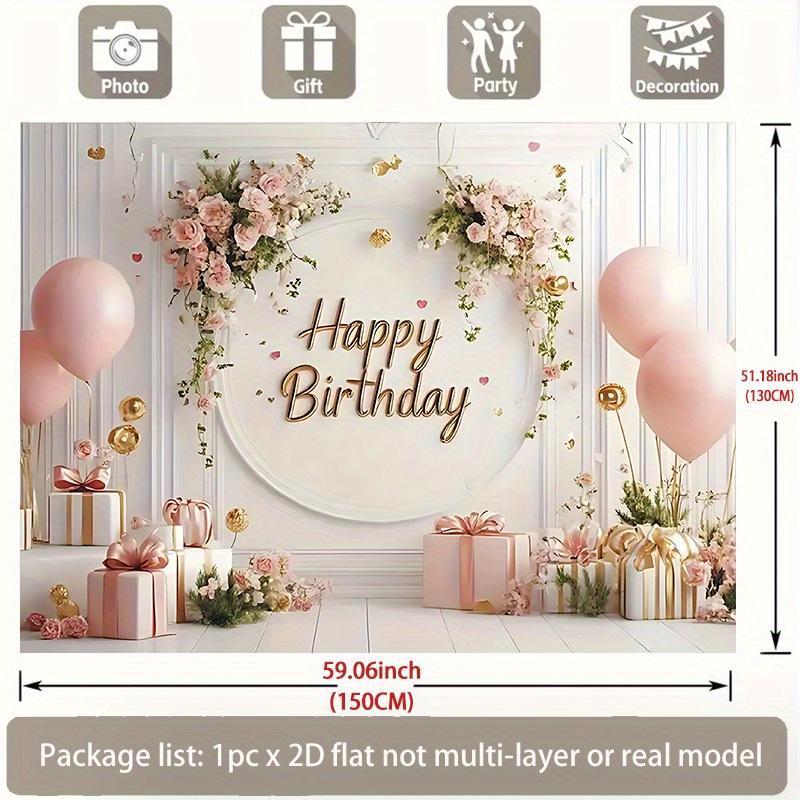 Birthday Party Backdrop Polyester Banner Photo Booth Decoration 24