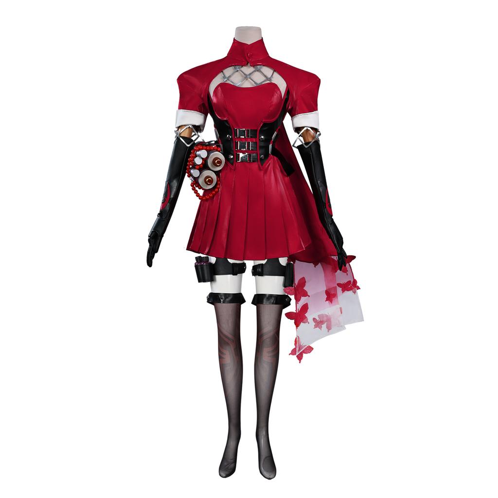 Psylocke Cosplay Costume Spirit Butterfly Red Ghost Hunter Uniform Halloween Carnival Party Christmas Play Role Clothes Clothing