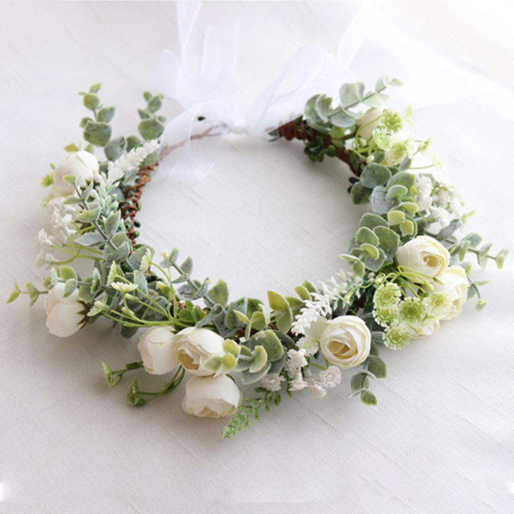 Forest Flower Crown Festival Wedding Floral Headpiece Trendy Flower Headbands  for Women Girls
