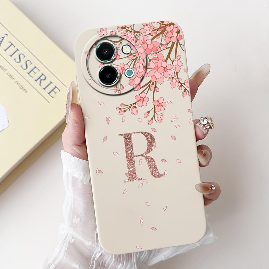 For Vivo Y38 5G Case Vivo Y58 V2355 Cute Letters Cover Full Cameras Protection Phone Case For Vivo Y58 Y 38 VivoY38 VivoY58 Bags