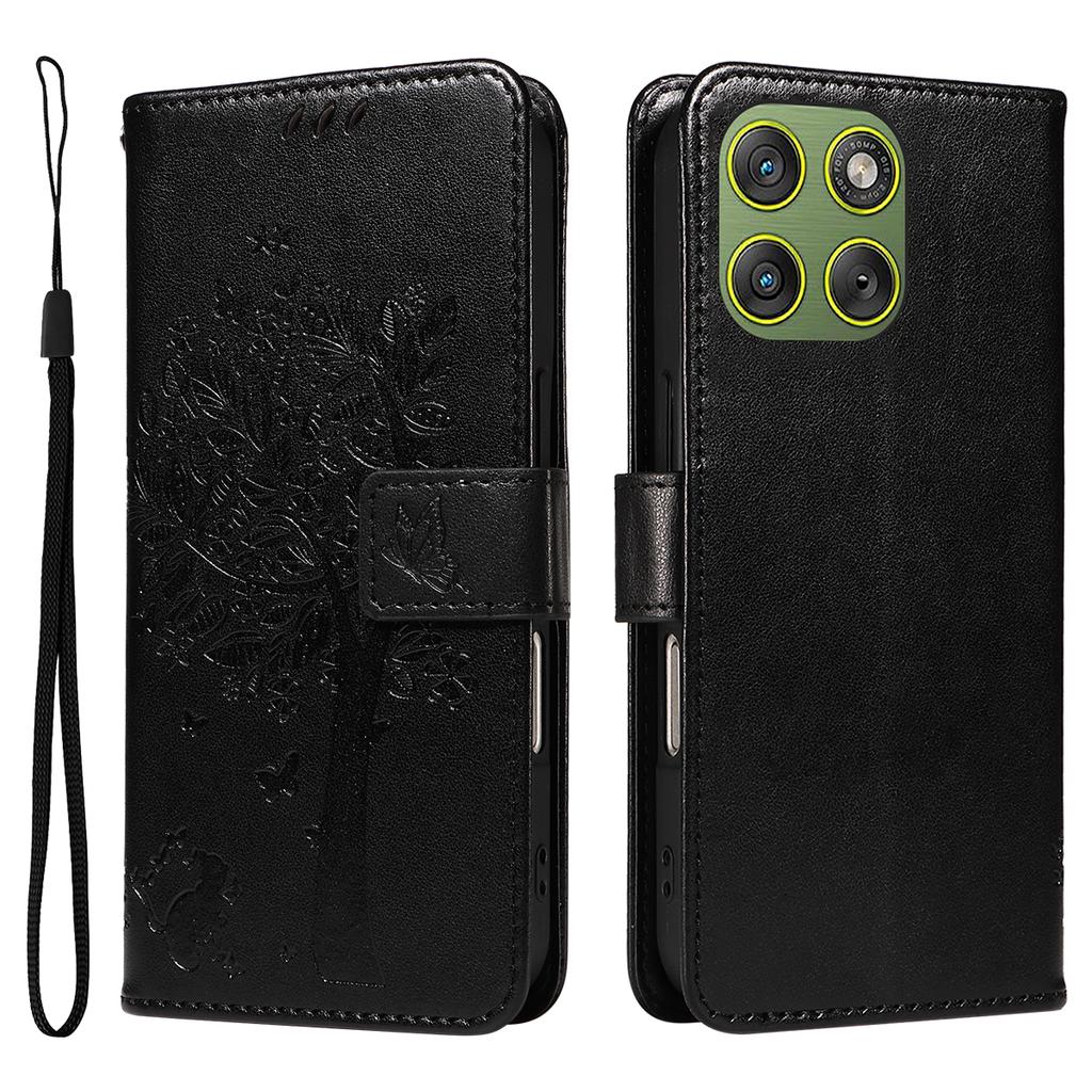 For Motorola Edge 70 5G Phone Case with Stand Cat Tree Pattern Leather Wallet Mobile Cover