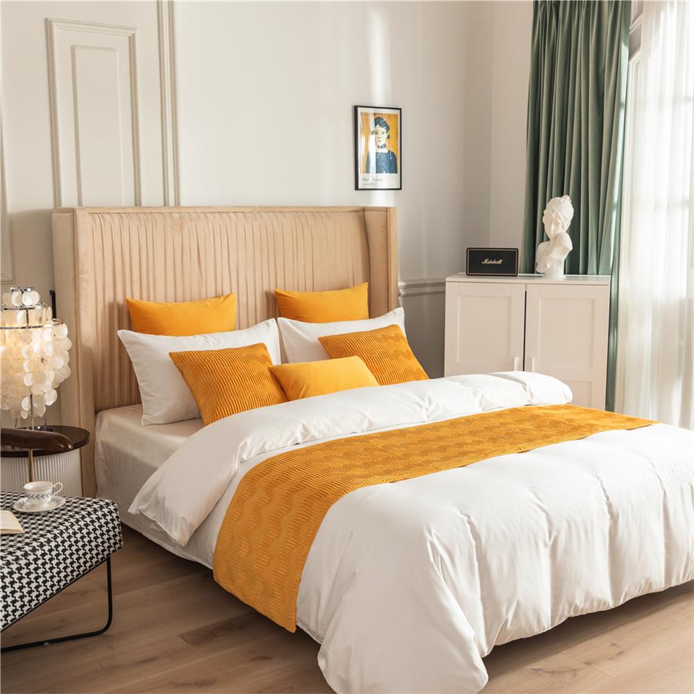 

Geometric Patterned Reversible Bed Flags Simple and Stylish Versatile for Hotel Decor Bed End Scarf Bedding Home Textile Home Bedroom Decorat 55x55cm plane no core1pcs