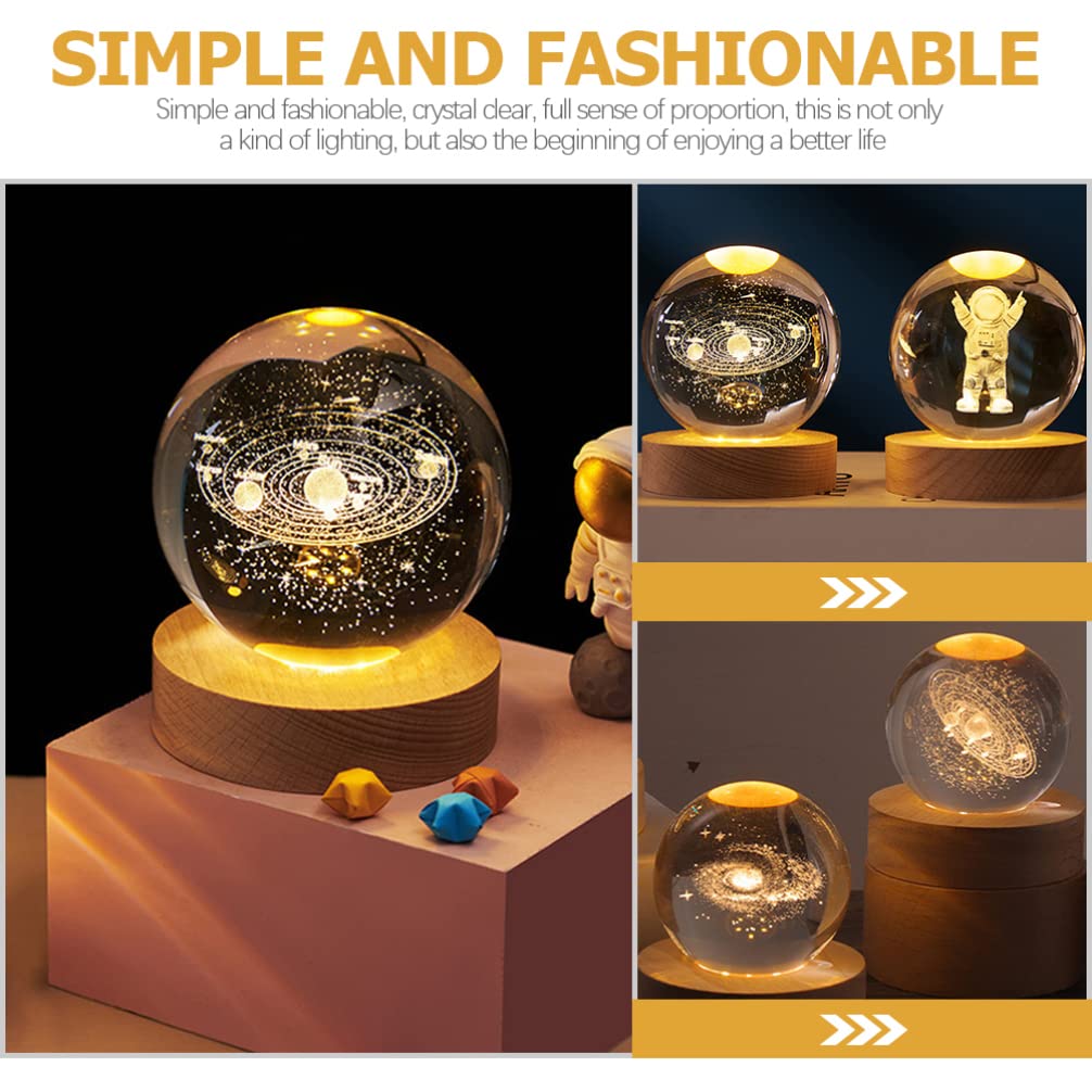 BESTOYARD Kristallkugel, leuchtendes Geburtstagsgeschenk, Saturnlicht, indirekte Beleuchtung, LED-Licht, Nachttischlampe, Innenausstattung, Figur, USB-Aufladung, süße Waren
