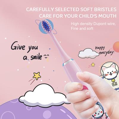 Electric Toothbrush for Children High Density DuPont Soft Bristles IPX7 Waterproof Battery Version Strong Power