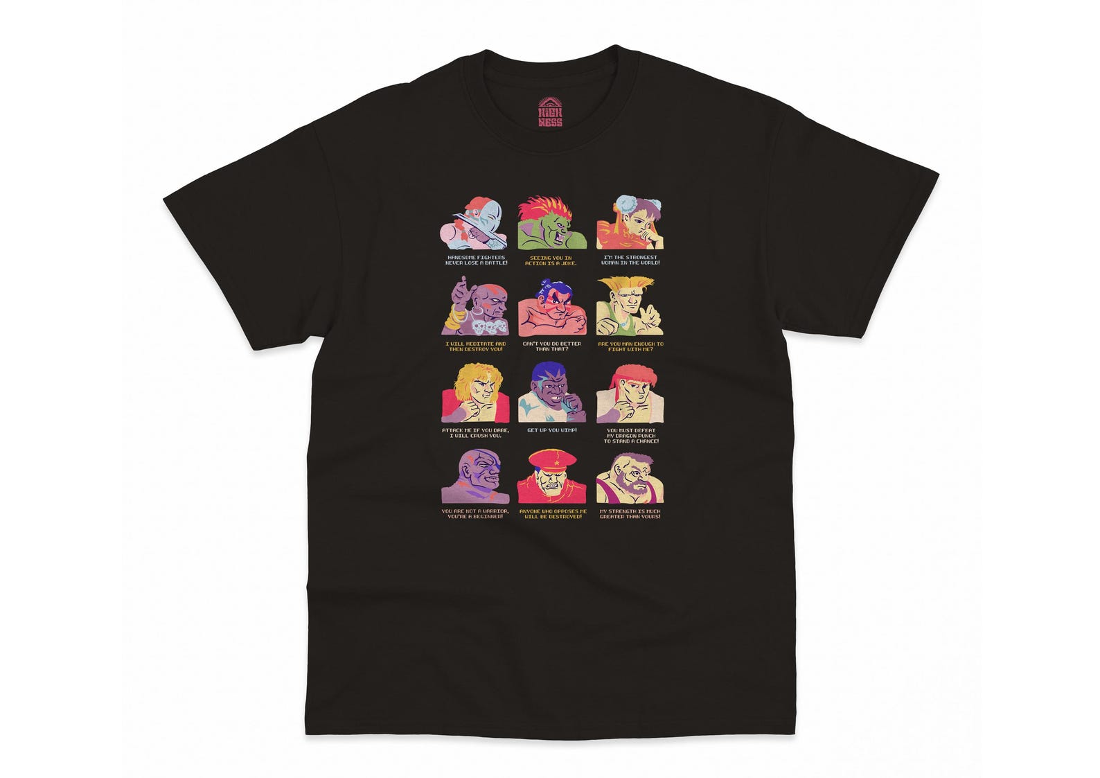 Street Fighter II Characters T-Shirt, Retro Arcade 90 s XL