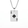 Fashion Stainless Steel Playing Card Pendant Necklace European American Simple Style Unisex Daily Jewelry