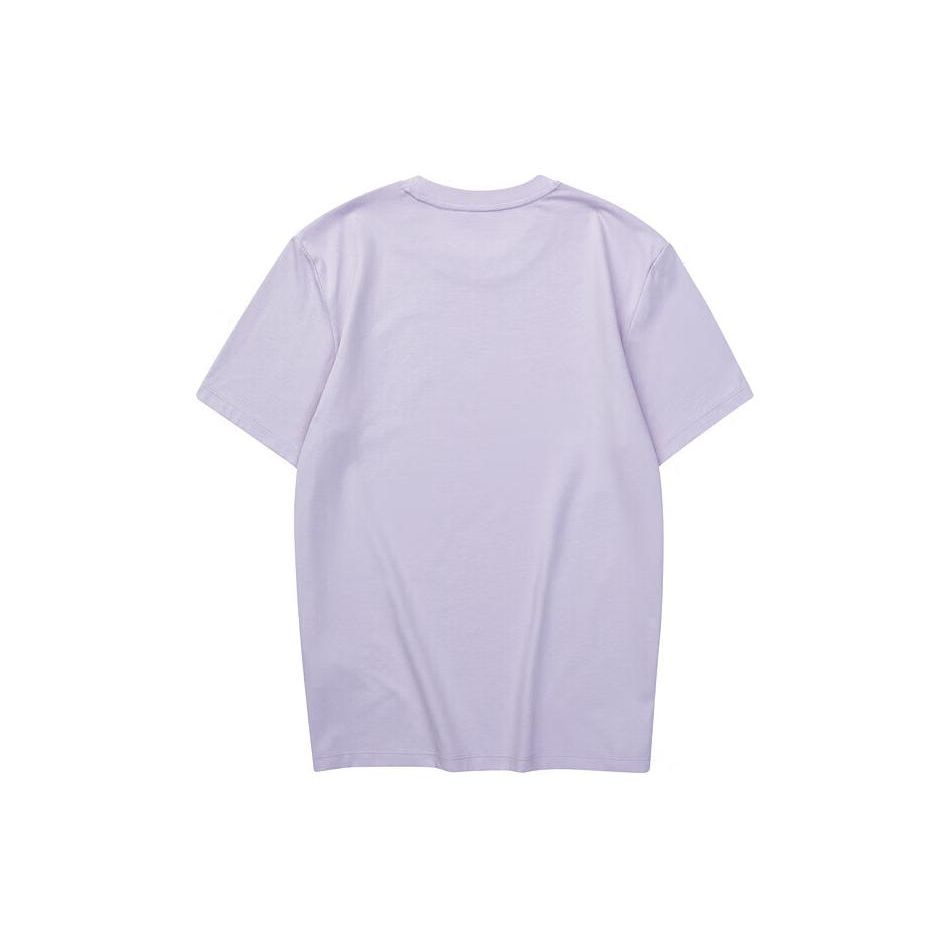 Skechers Letter Print American Retro Sports Casual Quick-Dry Round Neck Short Sleeve T-Shirt Unisex Tops Orchid-Purple L224U080-01X5