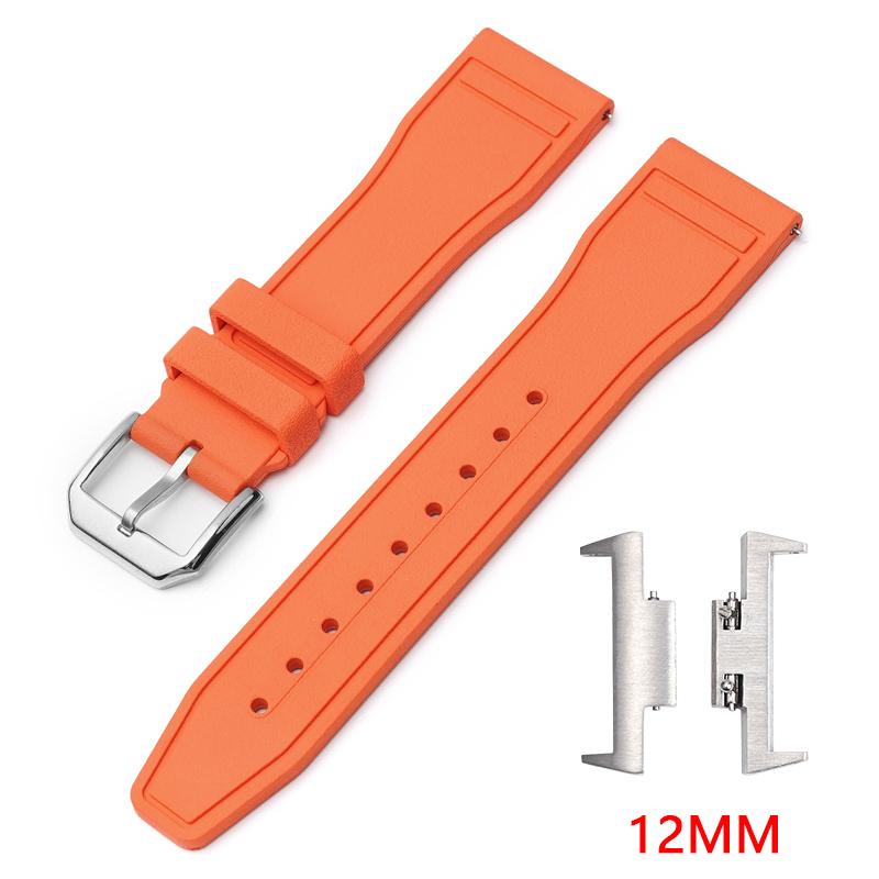 

FKM Fluoro Rubber Strap for Tissot PRX Series T137.407/T137.410 Super Player 40mm Men Quick Release Adapter Watch Band 12mm 12mm помаранчевий